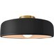 Radiance Collection - Spire LED 13 inch Gloss Black and Matte White and Brushed Brass Semi-Flush Ceiling Light in Dedicated LED, Gloss Black/Matte White, 13W x 6H, Form+Finish+Function