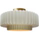 Radiance Collection - Pleated Tier LED 16.5 inch Matte White and Champagne Gold and Brushed Brass Semi-Flush Ceiling Light in Dedicated LED, Matte White/Champagne Gold, 16.5W x 8H, Form+Finish+Function