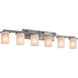 Fusion 6 Light 45 inch Brushed Nickel Bath Bar Wall Light in Incandescent, Frosted Crackle Fusion