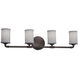 Textile 33.5 inch Dark Bronze Bath Bar Wall Light