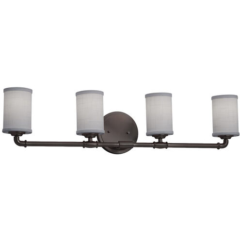 Textile 33.5 inch Dark Bronze Bath Bar Wall Light