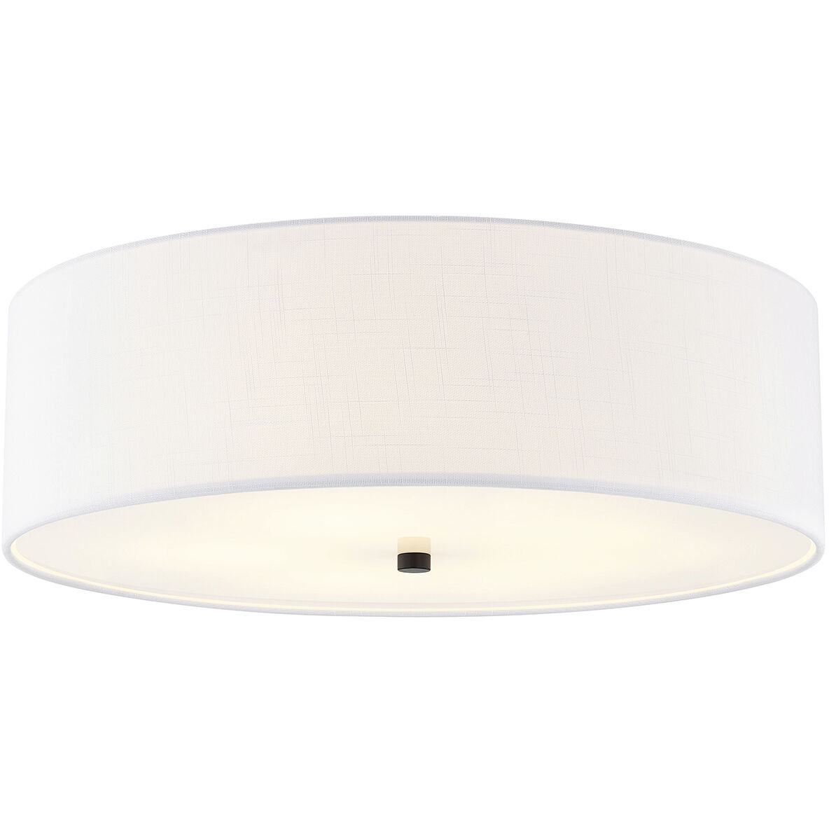 Textile Collection 5 Light 24 inch Matte Black Flush Mount Ceiling Light in White, Classic Family