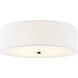 Textile Collection 5 Light 24 inch Matte Black Flush Mount Ceiling Light in White, Classic Family