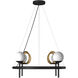 EVOLV LED 22 inch Matte Black with Brass Ring Chandelier Ceiling Light, Halo Family