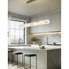 Alabaster Rocks Collection - Medley Family LED 48 inch Brushed Brass and Alabaster Rocks Linear Pendant Ceiling Light in 3.5" D x 48" W x 3.5" H, EVOLV
