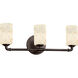 Alabaster Rocks 3 Light 23.75 inch Dark Bronze Bath Bar Wall Light in Cylinder with Flat Rim, Incandescent