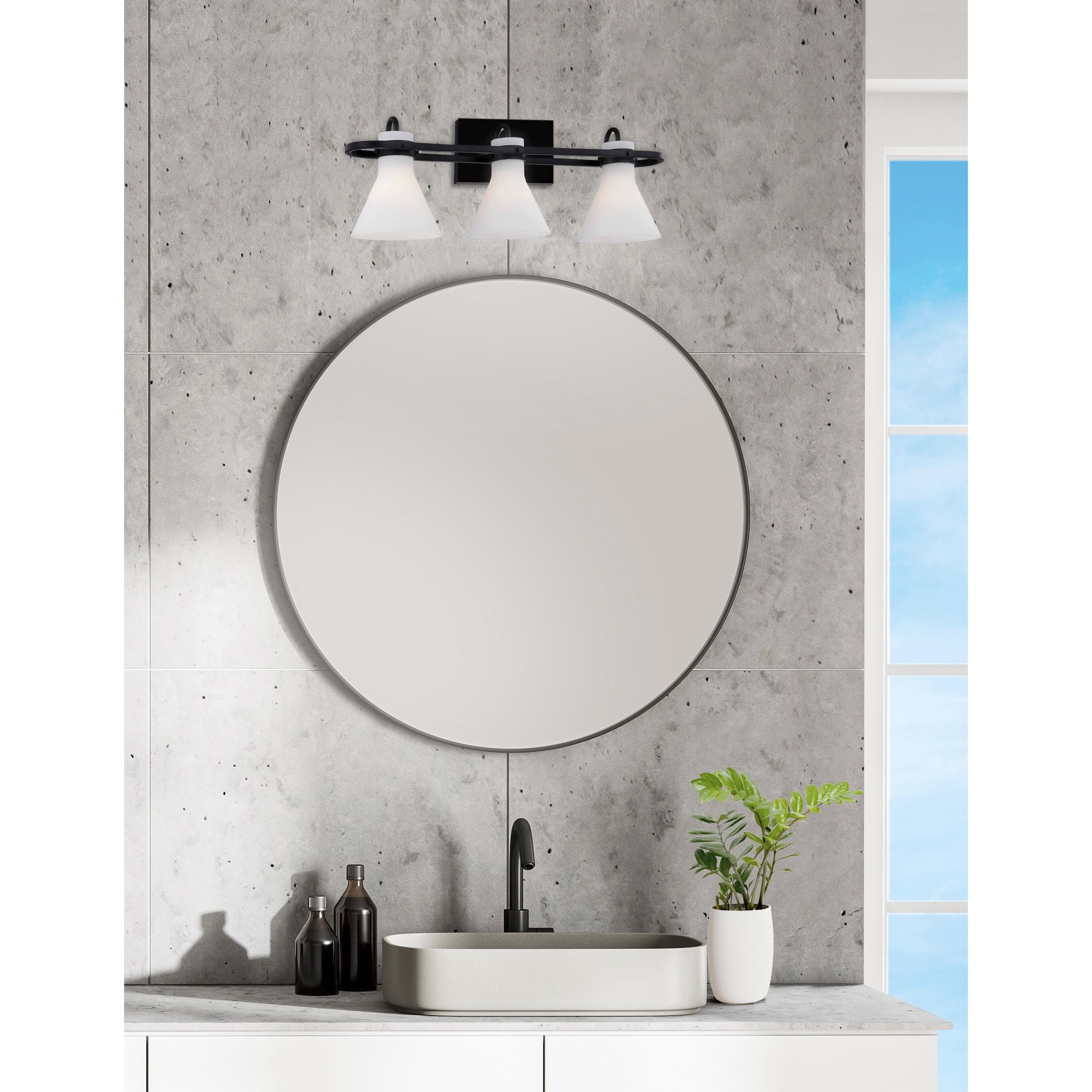 Fusion Collection - Ludlow 26 inch Matte Black Bath Bar Wall Light