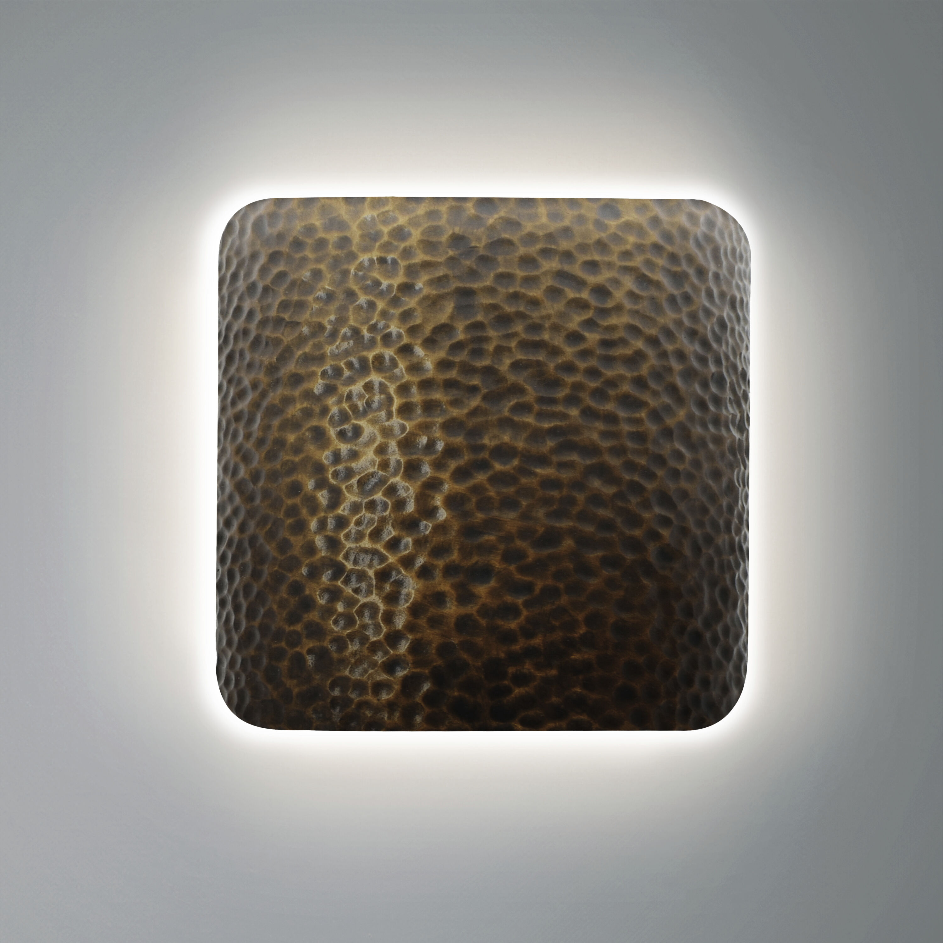 Ambiance Collection - Backlit Wall Sconce Wall Light in Hammered Brass, Form+Finish+Function