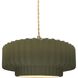 Radiance Collection - Pleated Tier Pendant Ceiling Light in Brushed Brass, Replaceable Bulb, Beige Twist Cord, Matte Green, 14.5W x 5.25H, Form+Finish+Function