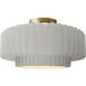 Radiance Collection - Pleated Tier 1 Light 16.5 inch Bisque and Brushed Brass Semi-Flush Ceiling Light in Replaceable Bulb, 16.5W x 8H, Form+Finish+Function
