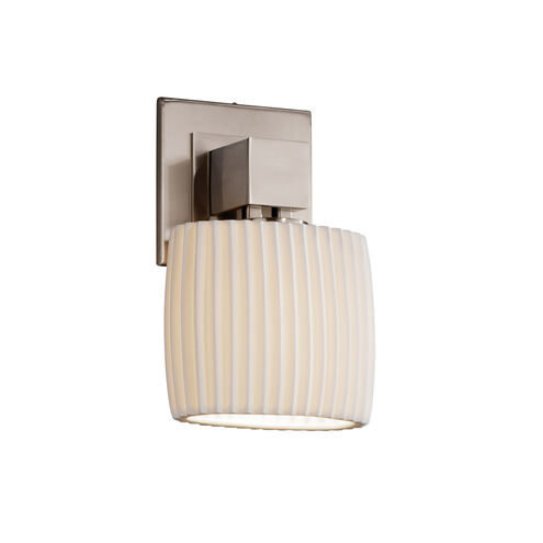 Limoges Wall Sconce Wall Light in Brushed Nickel, Pleats, Incandescent