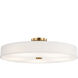 Textile Collection - Genova Family 48 inch Brushed Brass Semi-Flush Ceiling Light in 48" D x 48" W x 11.75" H, White Linen, EVOLV