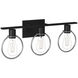 EVOLV 24 inch Matte Black with Chrome Ring Bath Bar Wall Light in Matte Black / Chrome Ring