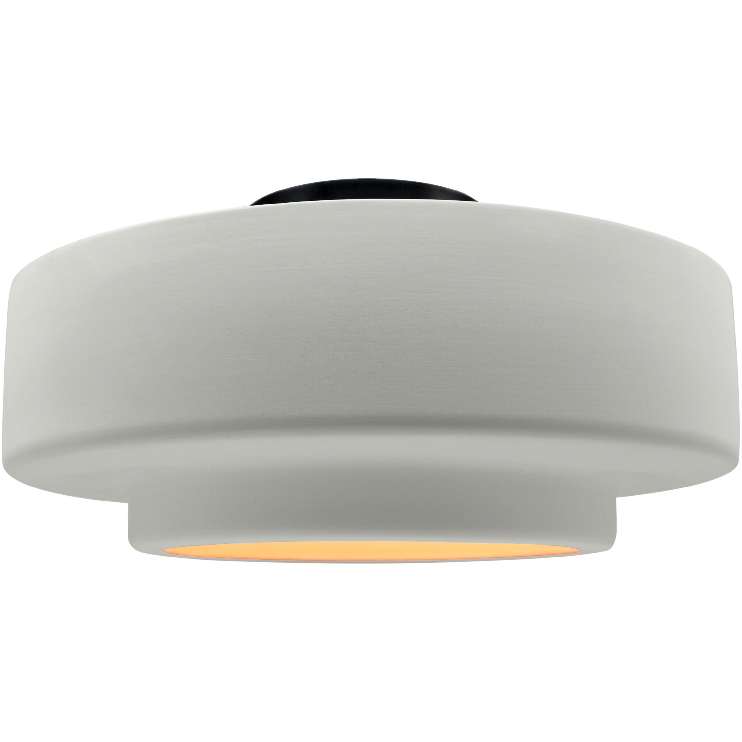 Radiance Collection - Tier 1 Light 14.5 inch Matte White and Champagne Gold and Matte Black Semi-Flush Ceiling Light in Replaceable Bulb, Matte White/Champagne Gold, 14.5W x 7.25H, Form+Finish+Function