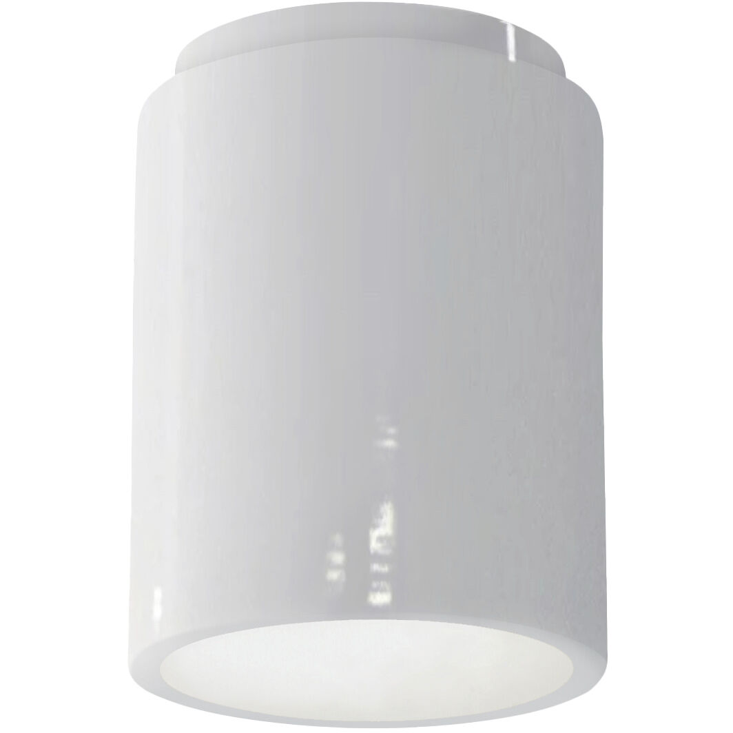 Radiance Cylinder LED 6.5 inch Gloss White Flush-Mount Ceiling Light