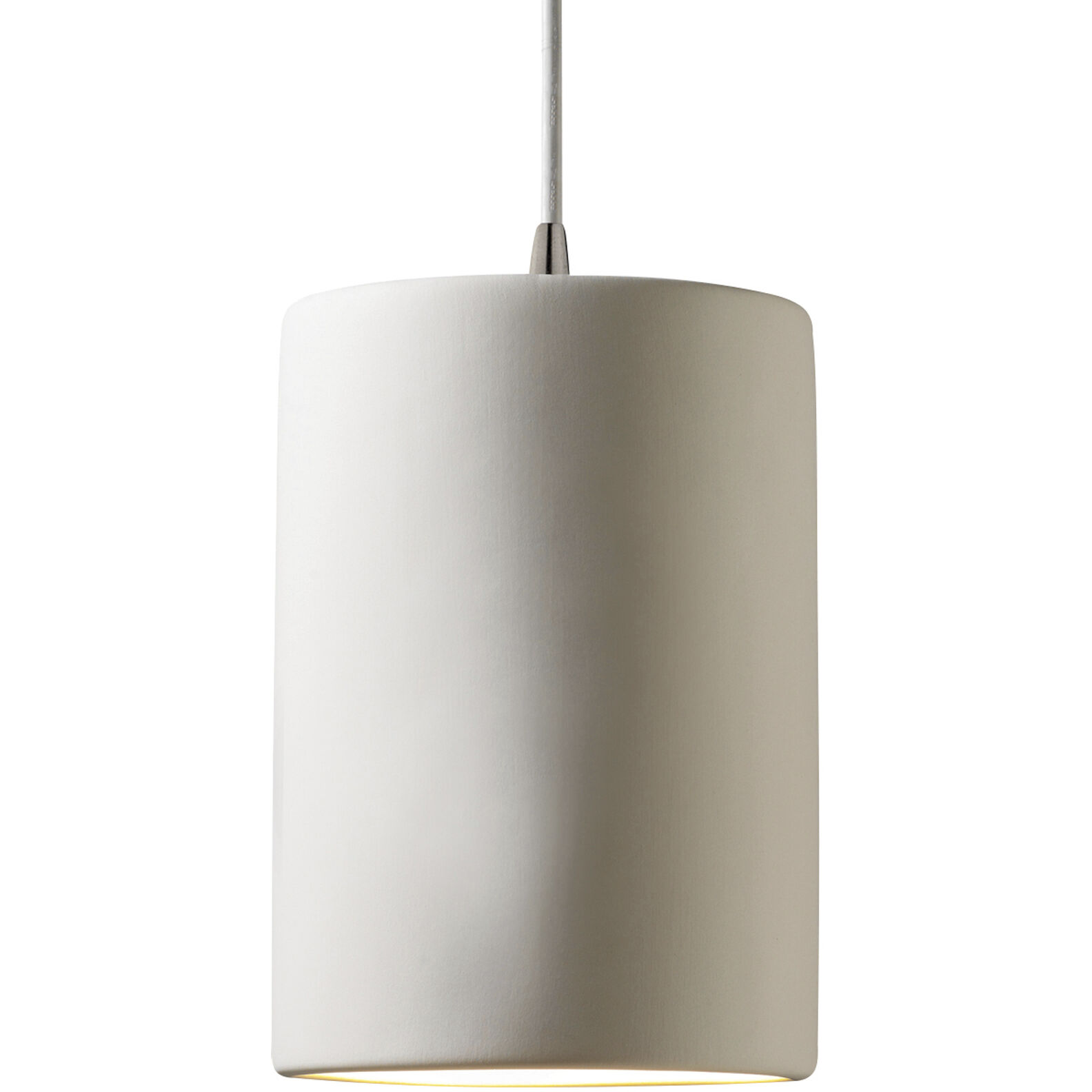 Radiance Collection LED 7 inch Brushed Nickel and Bisque and White Pendant Ceiling Light