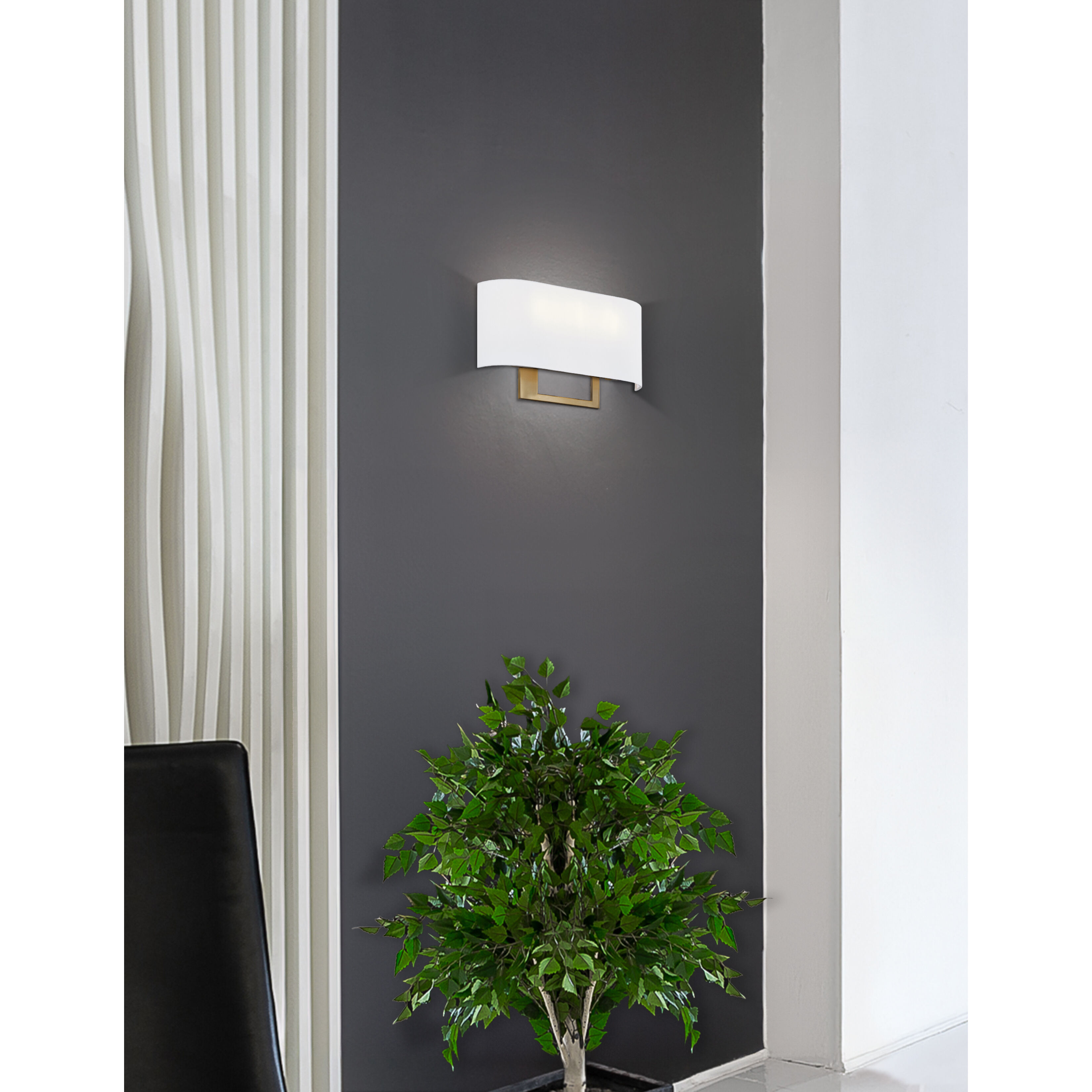 Textile Collection Wall Sconce Wall Light in Brushed Brass, Callie Family