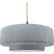 Radiance Collection - Tier Pendant Ceiling Light in Matte Black, Dedicated LED, Beige Twist Cord, Concrete, 16.25W x 6H, Form+Finish+Function