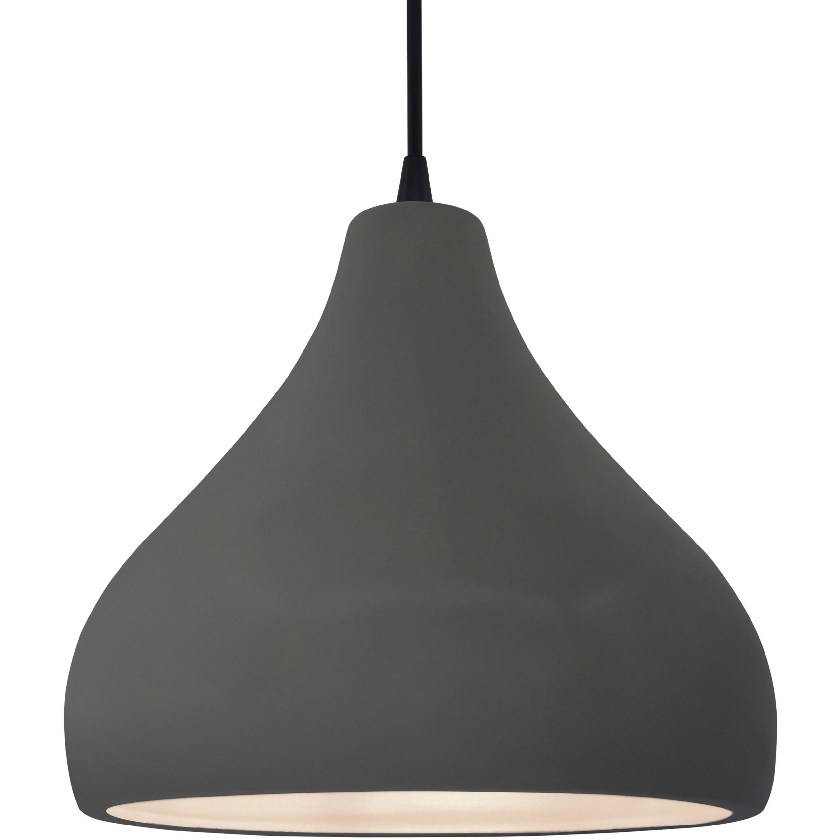 Radiance LED 13.5 inch Gloss Grey and Matte Black Pendant Ceiling Light