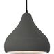 Radiance LED 13.5 inch Gloss Grey and Matte Black Pendant Ceiling Light