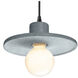 Radiance Collection - Saucer 1 Light 8 inch Concrete and Matte Black Pendant Ceiling Light in Black Cord, Form+Finish+Function