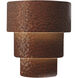 Ambiance Collection LED 12.75 inch Hammered Copper Wall Sconce Wall Light in Dedicated LED, Form+Finish+Function