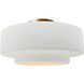 Radiance Collection - Tier 1 Light 16.5 inch Gloss White and Brushed Brass Semi-Flush Ceiling Light in Replaceable Bulb, 16.5W x 8H, Form+Finish+Function