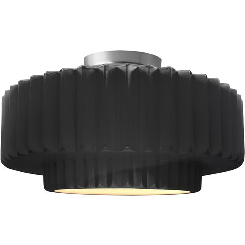 Radiance LED 14.5 inch Gloss Black and Matte White and Brushed Nickel Semi Flush Ceiling Light