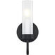 Fusion Collection 1 Light 7.75 inch Matte Black ADA Wall Sconce Wall Light, Anchor Family