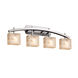 Alabaster Rocks 4 Light 35.5 inch Brushed Nickel Vanity Light Wall Light in Rectangle, Incandescent