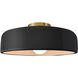 Radiance Collection - Spire LED 16 inch Gloss Black and Matte White and Brushed Brass Semi-Flush Ceiling Light in Dedicated LED, Gloss Black/Matte White, 16W x 6.5H, Form+Finish+Function