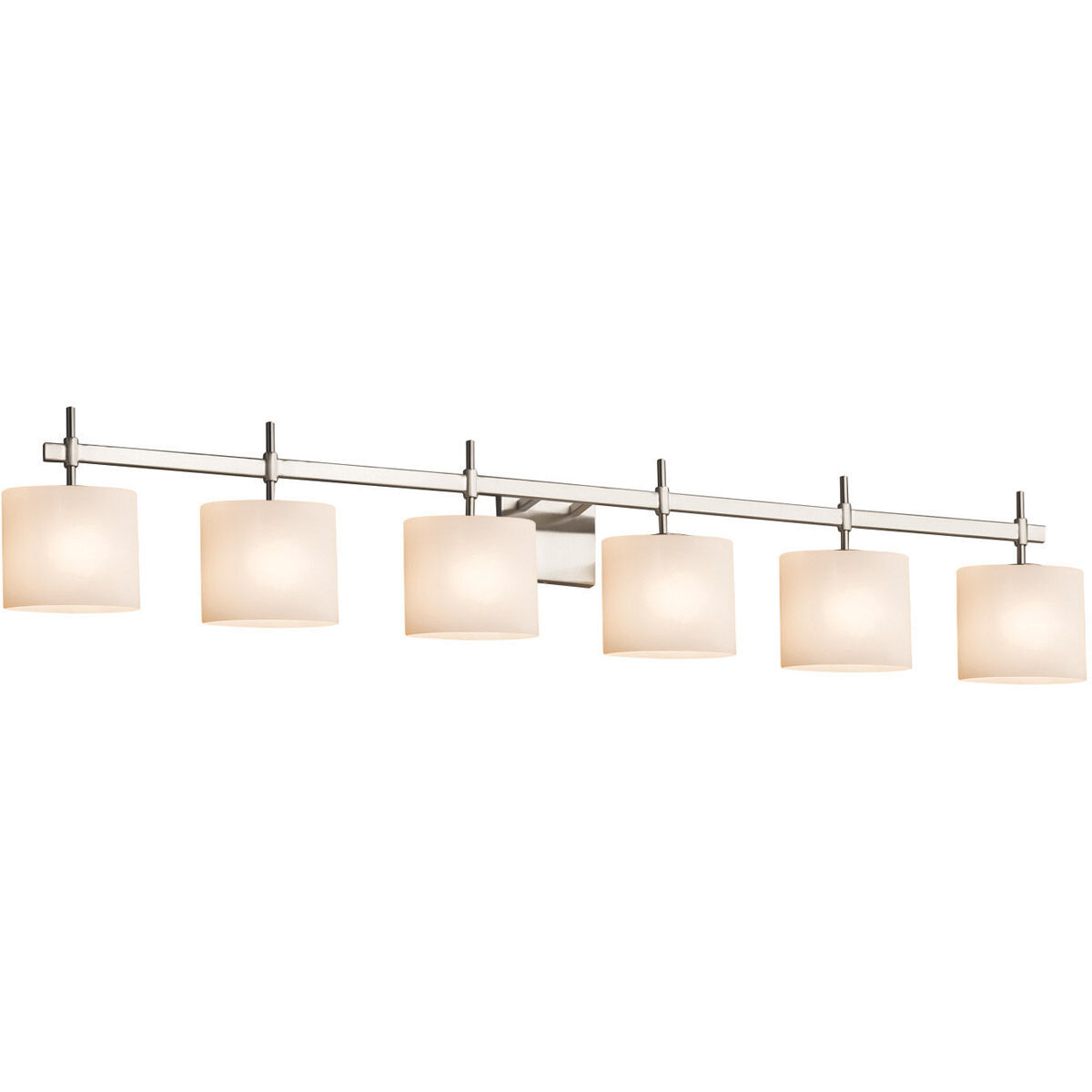 Fusion LED 51.5 inch Brushed Nickel Bath Bar Wall Light in 4200 Lm LED, Oval, Opal Fusion, Oval