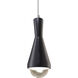 Radiance Collection 1 Light 5 inch Carbon Matte Black with Polished Chrome Pendant Ceiling Light
