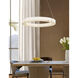 LumenAria Collection - Medley Family LED 32 inch Brushed Brass and Faux Alabaster Pendant Ceiling Light in 32" D x 32" W x 3.5" H, EVOLV