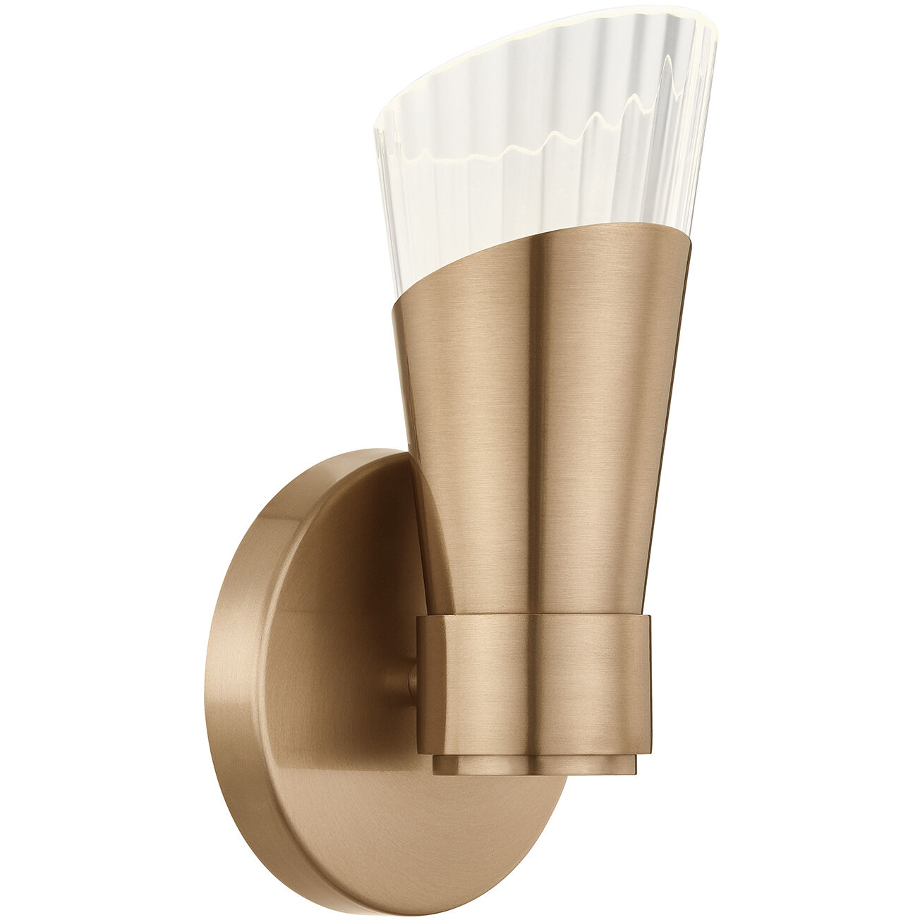 Fusion Collection - Lugano Family 4.75 inch Brushed Brass ADA Wall Sconce Wall Light, EVOLV