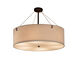 Textile 36 inch Matte Black Pendant Ceiling Light in Pair of Cylinders, Incandescent, Gray