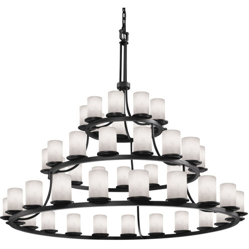 Clouds LED 60 inch Matte Black Chandelier Ceiling Light in 31500 Lm LED, Cylinder