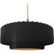 Radiance Collection - Pleated Tier Pendant Ceiling Light in Brushed Brass, Replaceable Bulb, Beige Twist Cord, Carbon Matte Black/Champagne Gold, 16.25W x 6H, Form+Finish+Function