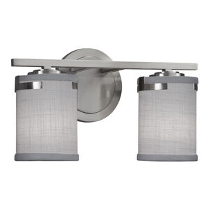 Textile LED 14 inch Brushed Nickel Bath Bar Wall Light