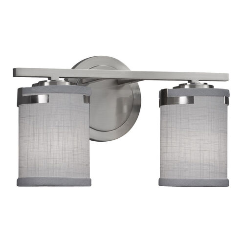 Textile LED 14 inch Brushed Nickel Bath Bar Wall Light