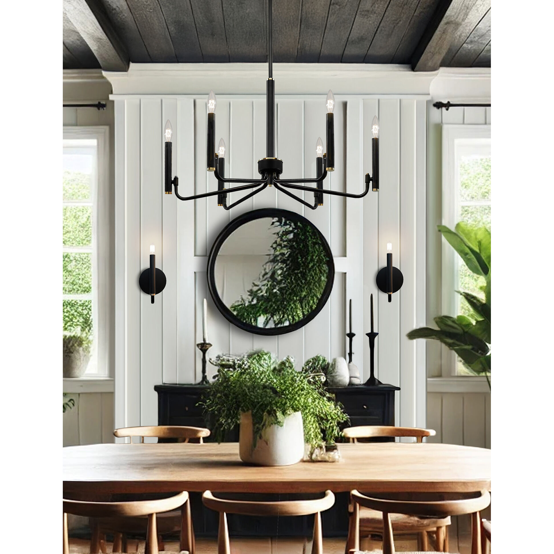 Bedford LED 24 inch Matte Black Chandelier Ceiling Light