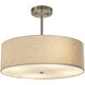 Textile 3 Light 18 inch Brushed Nickel Drum Pendant Ceiling Light, Classic Family, EVOLV