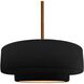 Radiance Collection - Tier Pendant Ceiling Light in Brushed Brass, Black Cord, Replaceable Bulb, Carbon Matte Black/Champagne Gold, 14.5W x 5.25H, Form+Finish+Function