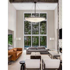 Clouds 75 inch Matte Black Semi-Flush Bowl with Ring Ceiling Light in Incandescent