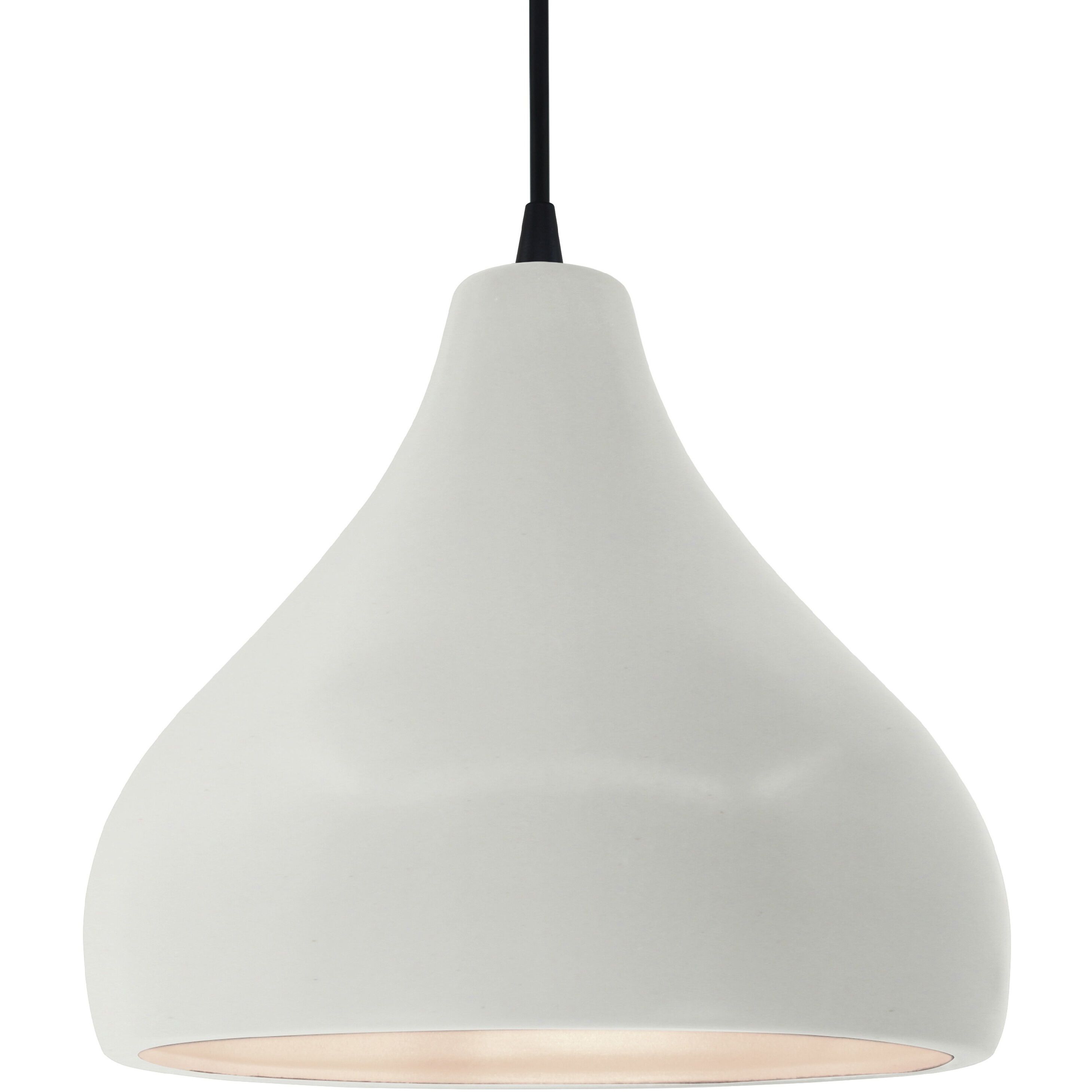 Radiance 1 Light 13.5 inch Matte White and Matte Black Pendant Ceiling Light