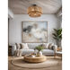 Eco Collection - Milos Family 4 Light 18 inch Matte Black and Natural Semi-Flush Ceiling Light in 18" D x 18" W x 11" H, EVOLV
