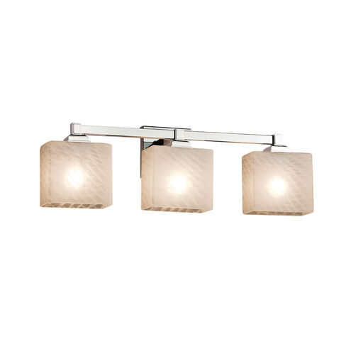 Fusion 3 Light 23.5 inch Polished Chrome Vanity Light Wall Light in Rectangle, Incandescent, Weave Fusion