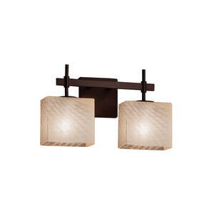 Fusion LED 14.5 inch Dark Bronze Vanity Light Wall Light in 1400 Lm LED, Rectangle, Weave Fusion