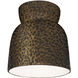 Radiance Collection - Hourglass 1 Light 7.5 inch Hammered Brass Flush-Mount Ceiling Light in Replaceable Bulb, Form+Finish+Function