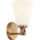 Fusion Collection - Bolzano Family 1 Light 6 inch Brushed Brass and Opal Wall Sconce Wall Light, EVOLV